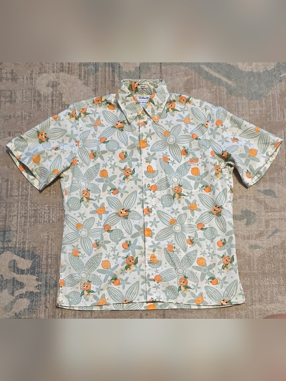 Reyn Spooner Disney Orange Bird EPCOT 2024 Aloha Shirt. Size S. EUC
